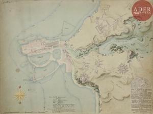 BALTARD Louis Pierre 1764-1846,Carte topographique de Granville avec projet de fo,Ader FR 2018-11-09