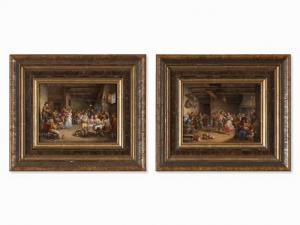 BALTZ Jean Georges 1760-1831,2 Porcelain Plaques with Genre Scenes,1828,Auctionata DE 2016-10-12