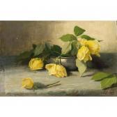 BALWÉ Constantia Arnola,A STILL LIFE WITH YELLOW ROSES IN A PEWTER POT,Sotheby's 2007-03-14