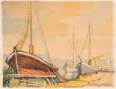 BALZER Thuro 1882-1967,Fischerboote im Morgenlicht,1942,Ahrenshoop DE 2021-12-30