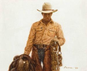 BAMA James Elliott 1926-2022,Bronc Rider with Saddle,1980,Scottsdale Art Auction US 2024-04-12