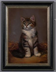 BAMBER Bessie 1870-1910,portrait of a kitten,Burstow and Hewett GB 2024-01-25