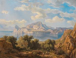 BAMBERGER Fritz,A View of Capo Miseno with Vesuvius in the Backgro,Palais Dorotheum 2021-12-17