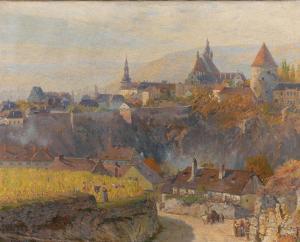 BAMBERGER Gustav 1861-1936,Wachau, View of Krems,1908,Palais Dorotheum AT 2019-06-24