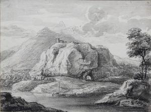 BAMFYLDE Copplestone Warre 1720-1791,Rocky Promontory over a river,Bonhams GB 2009-11-17