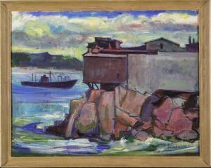 BANASEWICZ IGNATIUS 1903-1980,ABANDONED CANNERY AT CANNERY ROW; MONTEREY, CA,Halls Auction Services 2008-09-16