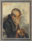 BANCILA Octav 1872-1944,Portrait eines bärtigen Herrn im Profil nach rechts,Allgauer DE 2008-04-24