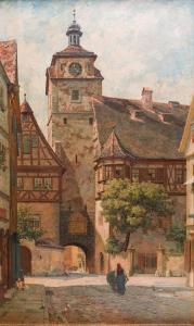 BANCROFT Elias Mollineaux 1846-1924,Der Weisse Thurm, Rothenburg,1911,Bellmans Fine Art Auctioneers 2023-03-28