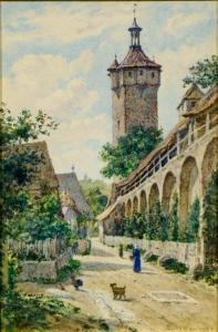 BANCROFT Elias Mollineaux 1846-1924,The Klingenthium, Rothenburg ob der,1912,5th Avenue Auctioneers 2024-02-18