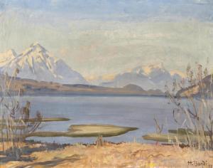 BANDI Hans 1896-1973,Bord de lac avec montagnes,1933,Dogny Auction CH 2016-03-15