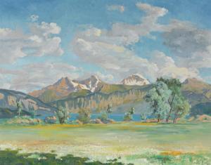 BANDI MARKUS 1910,Sommerliche Thunerseepartie mit Eiger, Mönch und J,1947,Dobiaschofsky 2010-11-10