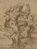 BANDINELLI BACIO 1488-1560,Homme nu assis entouré de deux figures,Christie's GB 2019-03-27