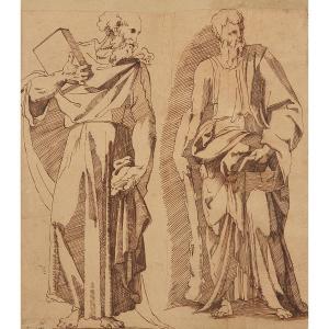 BANDINI Giovanni 1540-1599,Deux études de prophète en pied sur la même feuille,Tajan FR 2019-11-14