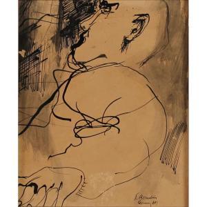 BANDINI Sirio 1929-2009,Profilo di uomo,1941,Galleria Sarno IT 2021-06-24