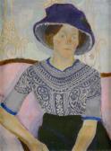 BANGE Fritz 1885-1959,Porträtt av konstnärens hustru Karin,1910,Stockholms Auktionsverket 2009-11-25