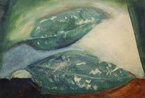 Banks Margo 1951,TWO GREEN LEAVES,De Veres Art Auctions IE 2022-11-01