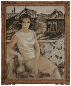 BANKS Richard 1929,Portrait of Jane Pickens Langley,1962,Brunk Auctions US 2014-07-12