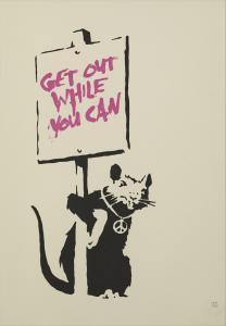 BANKSY 1974,Get Out While You Can (pink),2004,Rosebery's GB 2024-04-23