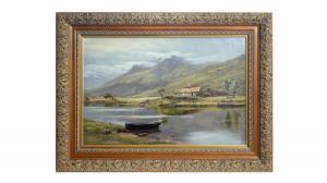 BANNATYNE John James 1836-1911,Croft by a Highland Loch,Anderson & Garland GB 2023-11-30