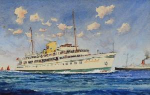 BANNISTER A. F. D,Ship portrait of a single funnel liner 'Queen of t,Rogers Jones & Co GB 2017-03-03