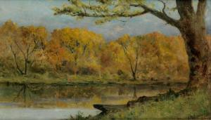 BANNISTER Edward Mitchell 1828-1901,October on the Pawtuxet,1896,Swann Galleries US 2017-04-06