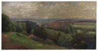 BANNISTER W.E 1800-1900,landscape view from a hillside,1942,Serrell Philip GB 2016-07-14