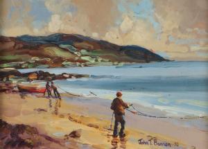 BANNON John T 1933,FISHING BY THE SHORE,1993,Ross's Auctioneers and values IE 2024-04-17