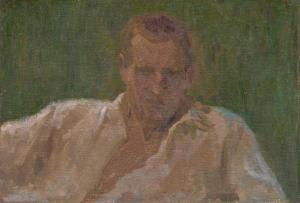 BANTZER Carl 1857-1941,Study of a Hessian Farmer in a White Shirt,1913,Van Ham DE 2023-11-17