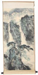 BAOCHUN LIU 1932,Landscabe with waterfall,Bruun Rasmussen DK 2021-11-22