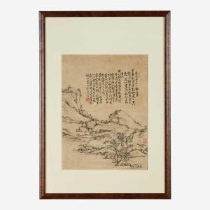 BAOCHUN Song 1748-1818,Hilly Landscape with River and Pavilions,Freeman US 2022-04-13