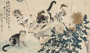 BAOLU Chen 1858-1913,CATS AND BUTTERFLIES,China Guardian CN 2016-06-18