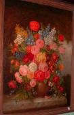 BAPTISTE Jean 1900,A still life of summer flowers in a vase on a marb,Charles Ross GB 2008-03-20