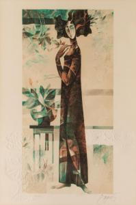 BAQUES Josep 1931,Woman with a plant,Desa Unicum PL 2021-01-27