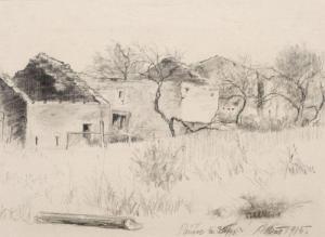 BAR Arthur 1884-1972,Ruine eines Bauerngehoft in Parux, Frankre,1915,Schmidt Kunstauktionen Dresden 2014-09-13