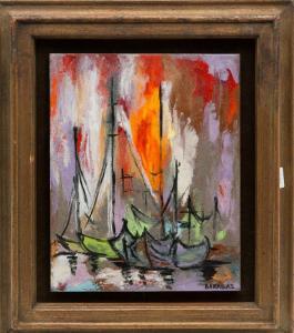 BARABáS László 1934,Sailboats in a Harbor,Skinner US 2020-06-29