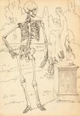 BARABANDY Richard,Squelette devant une sculpture,1891,AuctionArt - Rémy Le Fur & Associés 2020-05-27
