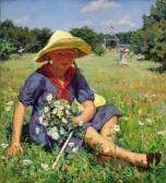 barabanshchikov gleb 1910-1977,Picking Flowers,1945,Heritage US 2008-11-14