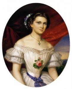 BARABAS Henriette 1842-1892,Young Girl with a Rose,1858,Kieselbach HU 2004-12-10
