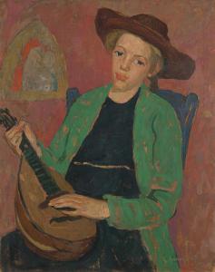 BARAGATTI Ghino 1910-1991,Bambina con mandolino,1946,Borromeo Studio d'Arte IT 2021-12-02