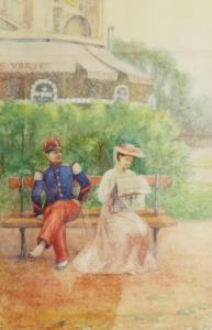 BARATTI Filippo 1868-1901,Figures seated on a park bench,The Cotswold Auction Company GB 2017-10-24