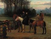 BARATTI Filippo 1868-1901,The morning ride, a hunt beyond,1888,Christie's GB 2000-06-15