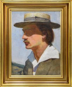 BARBACKI Boleslaw 1891-1941,Portret mężczyzny w kapeluszu - Autoportret ?,1920,Rempex PL 2022-09-07