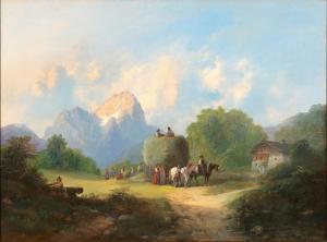 BARBARINI Franz 1804-1873,Haymaking in the Salzburg Region,Palais Dorotheum AT 2022-09-08