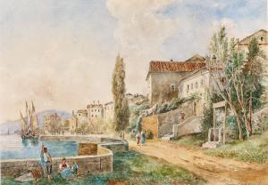 BARBARINI Gustav 1840-1909,Coastal promenade at lake Como,1904,Palais Dorotheum AT 2024-03-28