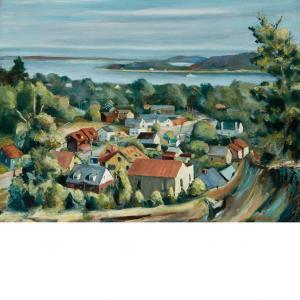 BARBARITE James Peter 1912-1990,View of a Town by a Bay,William Doyle US 2016-04-06