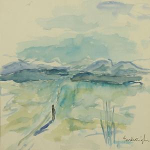 BARBARUSJKA Anna 1926-1974,Landscape with dunes and a seagull,Bruun Rasmussen DK 2012-11-05