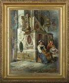 BARBERA Camilo Gioja,Two Women and a Girl Seated in a Church Interior,New Orleans Auction 2011-04-09