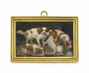 BARBERI GIOACCHINO 1783-1857,A group of four spaniels in a domestic interior,Christie's 2015-12-01