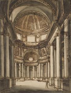 BARBERI Giuseppe 1746-1809,The interior of a church with a coffered dome,Christie's GB 2008-01-24