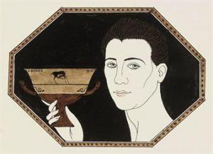 BARBIER Georges,Bas-relief of Nijinsky holding a Greek vase from L,1914,Christie's 2010-11-29